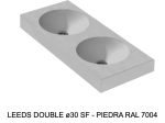 Plan vasque double lavabo circulaire ⦰ 30 cm sur mesure Largeur 100 à 201 x P 40 à 51 cm Finition lisse 10 couleurs au choix, Anti bactérien Résine Akrytan® Livraison Offerte.